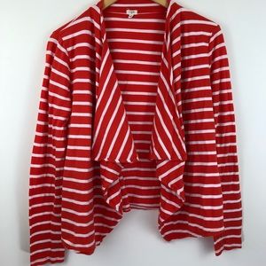 J.crew Open Draped Striped Cardigan size medium